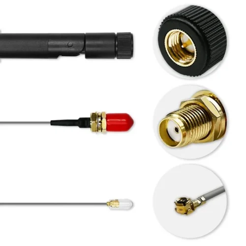 Alternative view of Qoltec WiFi antenna 2.4 2.5GHz 5.1 5.8GHz,5dBi,indoor