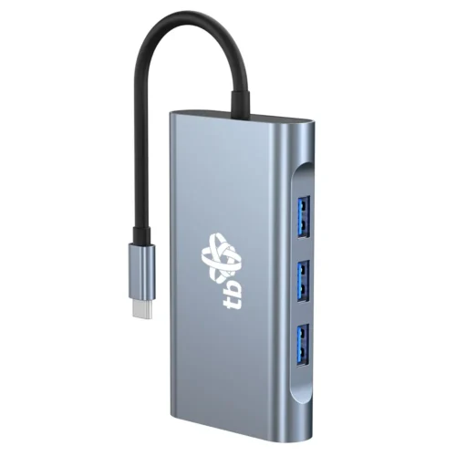 TB HUB 8in1 адаптер USB C HDMI x2 USB VGA RJ45 PD