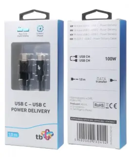 TB USB C кабел 1m with charging indicator LED 100W