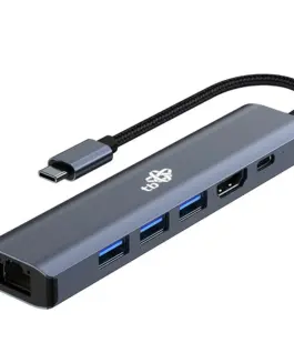 Alternative view of TB адаптер HUB USB C 6in1 - HDMI, USBx3, PD, RJ-45