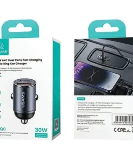 Alternative view of USAMS зарядно за кола 30W 1xUSB+ 1xUSB-C Fast Charge C38
