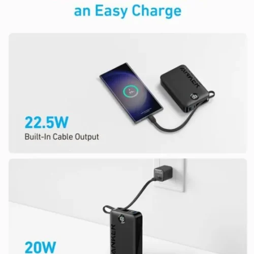 Anker външна батерия 335 20000 mAh 22.5W with USB-C кабел