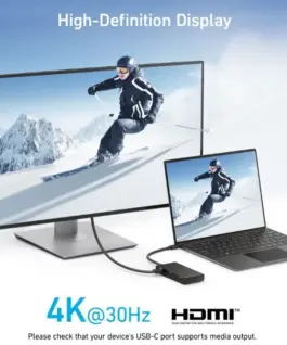 Anker 332 USB-C 5-in-1 4K HDMI Single Display Hub черен