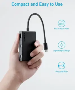 Anker 332 USB-C 5-in-1 4K HDMI Single Display Hub черен