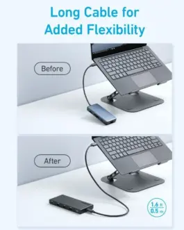 Alternative view of Anker 364 USB-C Dual Display 10-in-1 2x4K HDMI Eth черен Hub