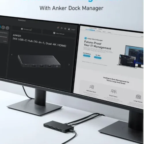 Anker 364 USB-C Dual Display 10-in-1 2x4K HDMI Eth черен Hub