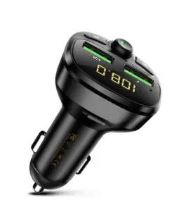 WEKOME Transmiter FM Bluetooth + зарядно за кола 17W черен