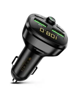 WEKOME Transmiter FM Bluetooth + зарядно за кола 17W черен