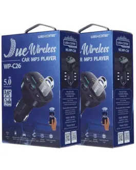 Alternative view of WEKOME Transmiter FM Bluetooth + зарядно за кола 17W черен