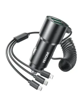 WEKOME зарядно за кола with built-in кабел 3in1