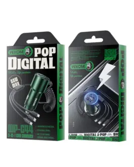 Alternative view of WEKOME зарядно за кола with built-in кабел 3in1