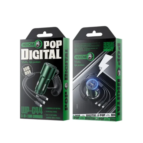 Alternative view of WEKOME зарядно за кола with built-in кабел 3in1