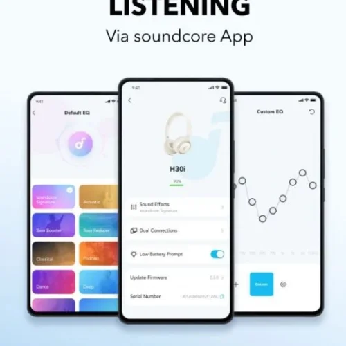 Alternative view of Anker On-Ear слушалки Sound core H30i бял