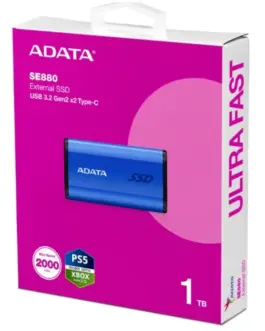 Alternative view of Adata външен SSD SE880 1TB USB3.2A/C Gen2x2 Blue