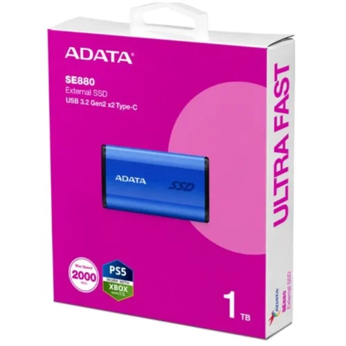 Alternative view of Adata външен SSD SE880 1TB USB3.2A/C Gen2x2 Blue