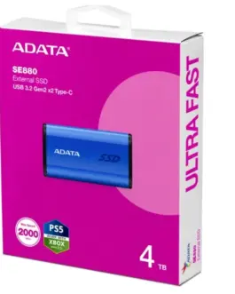 Alternative view of Adata външен SSD SE880 4TB USB3.2A/C Gen2x2 Blue