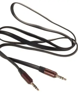 Maclean кабел 3.5mm jack flat 1m metal plug черен Maclean MCTV-694 B