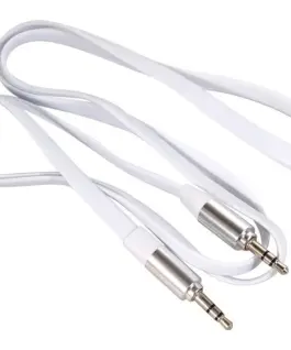 Maclean кабел 3.5mm jack flat 1m metal plug бял Maclean MCTV-694 W