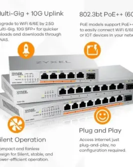 Alternative view of Zyxel Switch 8P 2,5G+ 1SFP+ XMG-108-ZZ0101F