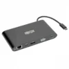 Eaton USB-C Dock Dual Display - 4K HDMI / mDP VGA USB 3.2 Gen 1 USB-A/C Hub GbE памет Card 100W PD