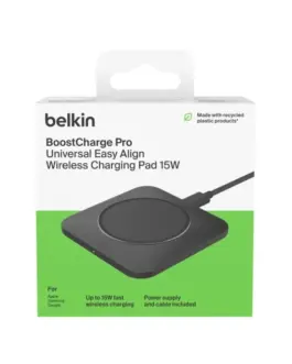Alternative view of Belkin Universal Easy Align Wireless Charging Pad Qi 15W черен