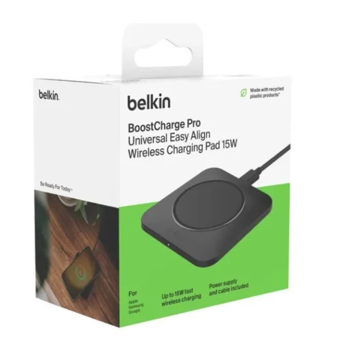 Belkin Universal Easy Align Wireless Charging Pad Qi 15W черен