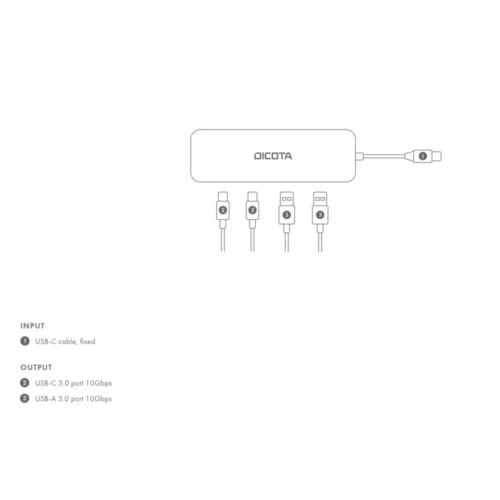 DICOTA USB-C 4-in-1 Highspeed Hub 10Gbps