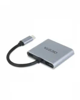 Alternative view of DICOTA USB-C Portable 4-in-1 D ock 4K 2xHDMI 100W PD