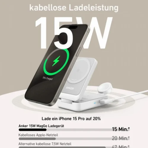 Anker MagGo 3-in-1 15W foldable бял EU