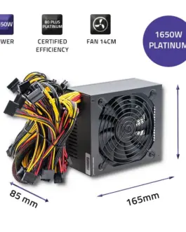 Alternative view of Qoltec ATX 1650W захранващ блок 80 Plus Platinum