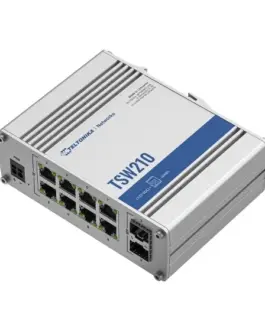 Alternative view of TELTONIKA TSW210 Switch 2xSFP 8xGbE DIN RAIL Back Panel