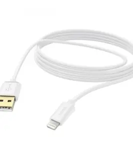 Hama charging data кабел lightning 3m бял