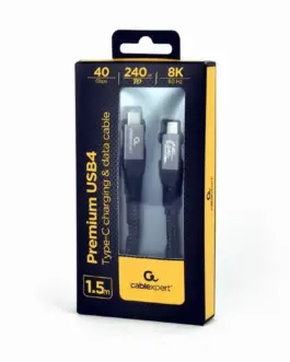 Alternative view of Gembird Premium USB-C Type 4 40 Gbps 240W 1.5M PD