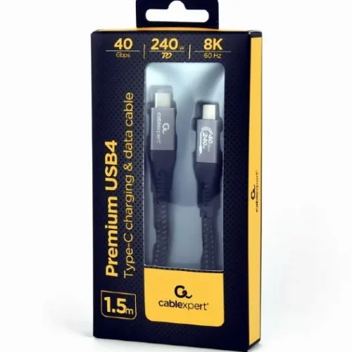 Alternative view of Gembird Premium USB-C Type 4 40 Gbps 240W 1.5M PD