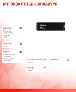 Alternative view of Micron 3500 1TB NVMe M.2 22x80mm SSD