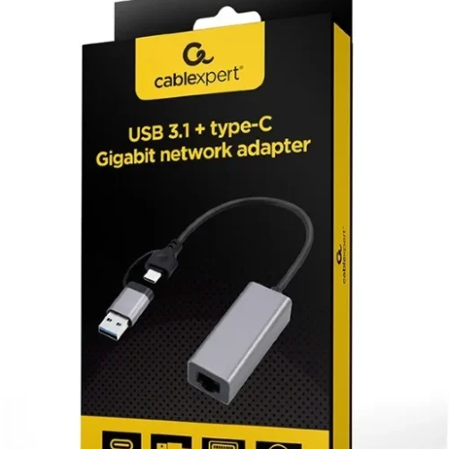 Alternative view of Gembird USB 3.1 + type-C Gigabit network адаптер