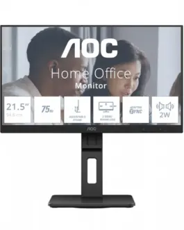 Alternative view of AOC Monitor 22E2UMF 21.5 inches VA HDMI DP Pivot Speakers