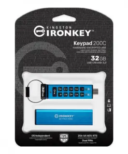 Kingston Pendrive 32GB IronKey Keypad 200C USB-C FIPS140-3 Lvl3 AES-256