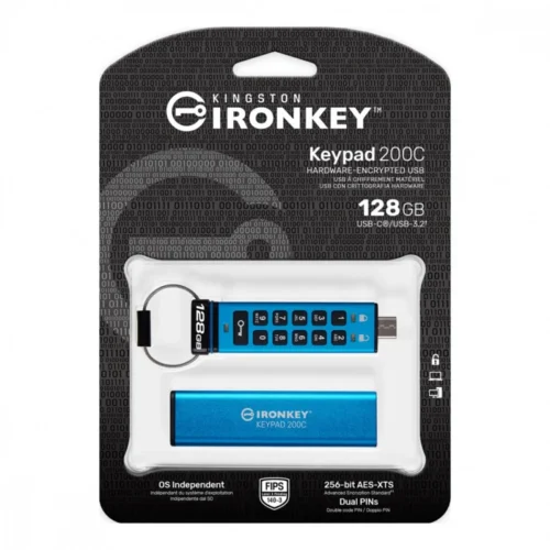 Kingston Pendrive 128GB IronKey Keypad 200C USB-C FIPS140-3 Lvl3 AES-256
