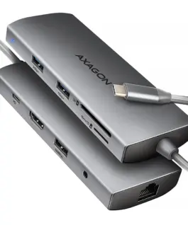 AXAGON HMC-8HLSA USB hub 8in1 5Gbps HDMI audio LAN PD