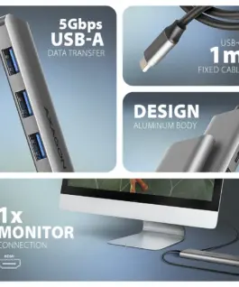 AXAGON HMC-5H USB hub 5in1 5Gb ps