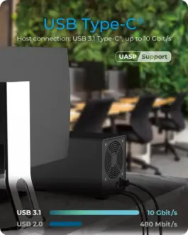 Alternative view of IcyBox ICY BOX IB-3805-C31 external case for 5 HDD, Single