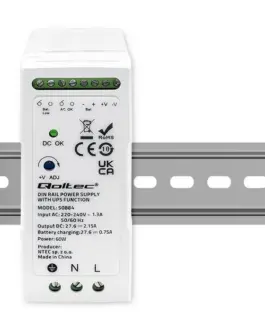 Alternative view of Qoltec DIN rail захранващ блок with UPS function, 60W