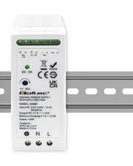 Alternative view of Qoltec DIN rail захранващ блок with UPS function, 40W