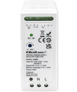 Qoltec DIN rail захранващ блок with UPS function