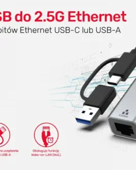 Alternative view of Unitek адаптер USB-A/C 3.1 GEN1 RJ45, 2,5 Gbps, U1313C