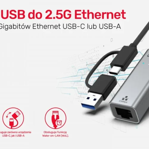 Alternative view of Unitek адаптер USB-A/C 3.1 GEN1 RJ45, 2,5 Gbps, U1313C