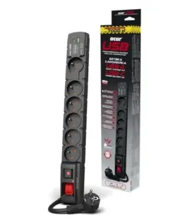 Alternative view of Acar SURGE PROTECTOR ACAR S6 USB A+C 1.5m 6X FR PD3.