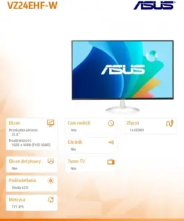 Alternative view of Asus Monitor 24 inch VZ24EHF-W