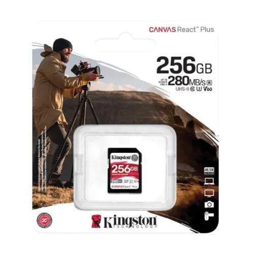 Alternative view of Kingston 256GB React Plus 280/150/MB/s U3 V60 SD Card